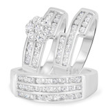Photo of Annalise 1 3/4 ct tw. Diamond Round Cluster Trio Set 14K White Gold [BT510W-C000]