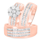 Photo of Kindred 1 5/8 ct tw. Diamond Round Cluster Trio Set 10K Rose Gold [BT511R-C000]