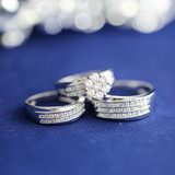 Photo of Kindred 1 5/8 ct tw. Diamond Round Cluster Trio Set 10K White Gold [BT511W-C000]