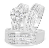 Photo of Kindred 1 5/8 ct tw. Diamond Round Cluster Trio Set 14K White Gold [BT511W-C000]