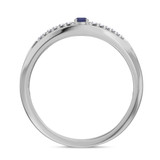 Photo of Erica 1/3 CT. T.W. Sapphire and Diamond Matching Wedding Band Set 14K White Gold [BT893WM]