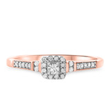 Photo of Enchanted 1/5 ct tw. Diamond Cushion Cluster Engagement Ring 10K Rose Gold [BT579RE-C000]