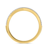 Photo of Erica 1/3 CT. T.W. Sapphire and Diamond Matching Wedding Band Set 10K Yellow Gold [BT893YL]