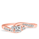 Photo of Serenity 1/3 Carat T.W. Diamond Princess Solitaire Bridal Set 10K Rose Gold [BT566RE-P018]
