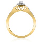 Photo of Enchanted 1/5 ct tw. Diamond Cushion Cluster Engagement Ring 10K Yellow Gold [BT579YE-C000]