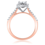 Photo of Piper 3/4 CT. T.W. Diamond Princess Cluster Bridal Set 10K Rose Gold [BT568RE-C000]
