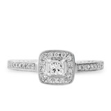 Photo of Allure 3/8 ct tw. Diamond Princess Solitaire Engagement Ring 14K White Gold [BT580WE-P018]