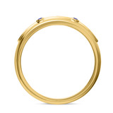 Photo of Lone 1/3 Carat T.W. Sapphire and Diamond Matching Wedding Band Set 14K Yellow Gold [BT894YM]