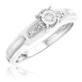 Photo of Courtesan 1/20 ct tw. Diamond Round Cluster Engagement Ring 10K White Gold [BT583WE-C000]