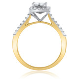 Photo of Piper 3/4 CT. T.W. Diamond Princess Cluster Bridal Set 10K Yellow Gold [BT568YE-C000]
