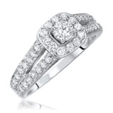 Photo of Demi 1 Carat T.W. Diamond Round Solitaire Bridal Set 10K White Gold [BT570WE-R023]