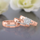 Photo of Boundless 1/2 ct tw. Diamond Princess Cluster Trio Set 14K Rose Gold [BT518R-C000]