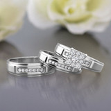 Photo of Boundless 1/2 ct tw. Diamond Princess Cluster Trio Set 14K White Gold [BT518W-C000]
