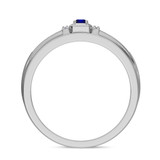 Photo of Bryony 1/3 CT. T.W. Sapphire and Diamond Matching Wedding Band Set 10K White Gold [BT897WM]