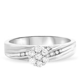 Photo of Adalyn 3/8 ct tw. Diamond Round Cluster Trio Set 14K White Gold [BT519WE-C000]