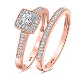 Photo of Bridgette 1/3 CT. T.W. Diamond Cushion Cluster Bridal Set 14K Rose Gold [BR572R-C000]