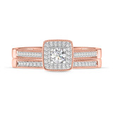 Photo of Bridgette 1/3 CT. T.W. Diamond Cushion Cluster Bridal Set 14K Rose Gold [BR572R-C000]