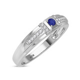 Photo of Bryony 1/3 Carat T.W. Sapphire and Diamond Matching Wedding Band Set 14K White Gold [BT897WM]