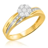 Photo of Adalyn 3/8 ct tw. Diamond Round Cluster Trio Set 10K Yellow Gold [BT519YE-C000]