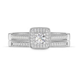 Photo of Bridgette 1/3 CT. T.W. Diamond Cushion Cluster Bridal Set 14K White Gold [BR572W-C000]