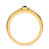 Photo of Bryony 1/3 CT. T.W. Sapphire and Diamond Matching Wedding Band Set 14K Yellow Gold [BT897YM]