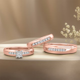 Photo of Effete 1/4 ct tw. Diamond Round Cluster Trio Set 10K Rose Gold [BT521R-C000]