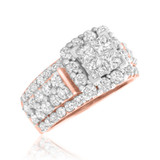 Photo of Felicity 3 ct tw. Diamond Princess Cluster Engagement Ring 10K Rose Gold [BT588RE-C000]