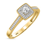 Photo of Bridgette 1/3 CT. T.W. Diamond Cushion Cluster Bridal Set 14K Yellow Gold [BT572YE-C000]