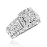 Photo of Felicity 3 ct tw. Diamond Princess Cluster Engagement Ring 14K White Gold [BT588WE-C000]