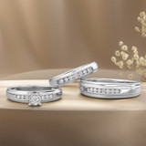 Photo of Effete 1/4 ct tw. Diamond Round Cluster Trio Set 14K White Gold [BT521W-C000]