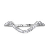 Photo of Liana 1/4 CT. T.W. Sapphire and Diamond Matching Wedding Band Set 14K White Gold [BT898WL]