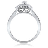 Photo of Jasmine 1/2 CT. T.W. Diamond Cushion Cluster Bridal Set 14K White Gold [BT573WE-C000]