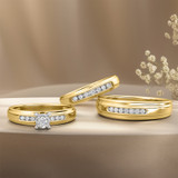 Photo of Effete 1/4 ct tw. Diamond Round Cluster Trio Set 14K Yellow Gold [BT521Y-C000]
