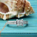 Photo of Elegance 1 ct tw. Diamond Princess Cluster Engagement Ring 14K Rose Gold [BT591RE-C000]