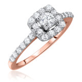 Photo of Olivia 1 1/10 Carat T.W. Diamond Round Solitaire Bridal Set 10K Rose Gold [BT575RE-R029]