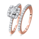Photo of Olivia 1 1/10 Carat T.W. Diamond Round Solitaire Bridal Set 14K Rose Gold [BR575R-R029]