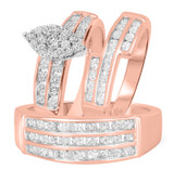 Photo of Marquis Nomadic 1 3/4 ct tw. Diamond Marquise Cluster Trio Set 10K Rose Gold [BT527R-C000]