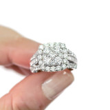 Photo of Louise 2 ct tw. Diamond Cushion Cluster Engagement Ring 10K White Gold [BT635WE-C000]