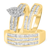 Photo of Marquis Nomadic 1 3/4 ct tw. Diamond Marquise Cluster Trio Set 10K Yellow Gold [BT527Y-C000]
