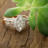 Photo of Helena 1 ct tw. Diamond Marquise Cluster Engagement Ring 10K Rose Gold [BT636RE-C000]