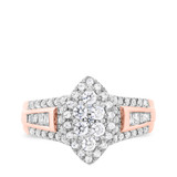 Photo of Helena 1 ct tw. Diamond Marquise Cluster Engagement Ring 14K Rose Gold [BT636RE-C000]