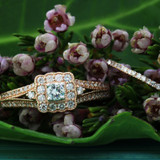 Photo of Skyler 1 Carat T.W. Diamond Princess Solitaire Bridal Set 14K Yellow Gold [BR576Y-P023]