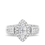 Photo of Helena 1 ct tw. Diamond Marquise Cluster Engagement Ring 14K White Gold [BT636WE-C000]
