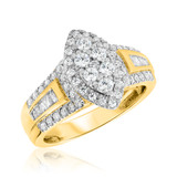 Photo of Helena 1 ct tw. Diamond Marquise Cluster Engagement Ring 10K Yellow Gold [BT636YE-C000]