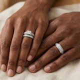 Photo of Princess Oshun 1/2 ct tw. Diamond Princess Cluster Trio Set 10K White Gold [BT529W-C000]