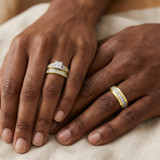 Photo of Princess Oshun 1/2 ct tw. Diamond Princess Cluster Trio Set 10K Yellow Gold [BT529Y-C000]
