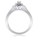 Photo of Enchanted 1/4 CT. T.W. Diamond Cushion Cluster Bridal Set 14K White Gold [BT579WE-C000]
