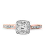 Photo of Allure 1/2 Carat T.W. Diamond Princess Solitaire Bridal Set 14K Rose Gold [BT580RE-P018]
