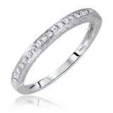 Photo of Allure 1/2 Carat T.W. Diamond Princess Solitaire Bridal Set 10K White Gold [BT580WL]