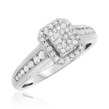 Photo of Journee 1/2 ct tw. Diamond Fancy Cluster Engagement Ring 14K White Gold [BT642WE-C000]